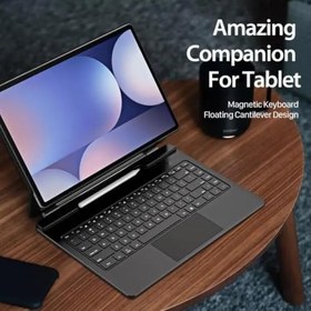 Resim Fogy Samsung Galaxy Tab S8 Ultra /S9 Ultra/S10 Ultra 14.6 inç ile Uyumlu Magic Keyboard Touchpad Türkçe Kalem Bölmeli Işıklı Klavyeli Kılıfı SM-X920 