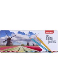 Resim Bruynzeel Colour Pencils Holland Set Kuru Boya Kalemi Seti 45 Renk Metal Kutu Görsel Rengi 