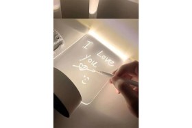 Resim LED Çizim Tableti Gece Lambası Kafe Sunum LED Işıklı Mini Yazı Tahtası Özel Kalemli 