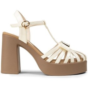 Resim Deery Kadın Bej Rugan Platform Topuklu Sandalet - 26491zbejc01 Bej 