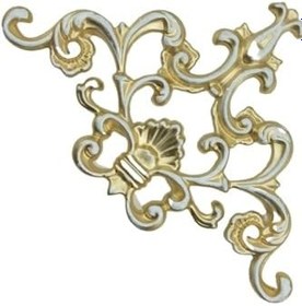 Resim Decogold Saray Tavan Köşe Motif 27 * 18 Cm Bronz beyaz 