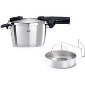 Resim Fissler Vitaquick Premium 4,5 Litre Düdüklü Tencere + Buharda Pişirme Aparatı 