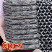 Resim 6 adet yapışmaz yağ demiri bulaşık bezleri, 20cm - Hafif, Kare Polyester Bezler Mutfak Tencereleri ve Tavalar için - Oturma Odası, Yatak Odası, Banyo Yüzeyleri Temizliği, Mutfak Temizlik Bezleri için İdeal | Çağdaş Stil | Kare Şekil 