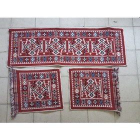 Resim Uşak Kilimi Oto Koltuk Üzeri Serme Kilim Seti 