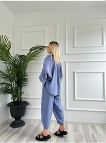 Resim Keymoda Kadın Gömlek Pantolon Takım Gri Mavi Gri Mavi 