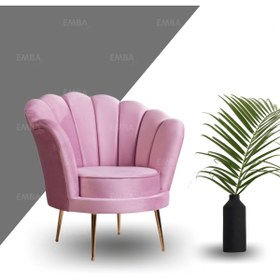 Resim EMBA LUXURY Papatya Istiridye Tekli Berjer Güzellik Salonu - Ofis Koltuğu 