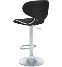 Resim Bürocci Zen Bar Taburesi - Siyah Modern Deri Metal Ataklı Yüksek Tezgah Sandalyesi - 9549s0481 Siyah 