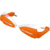 Resim Yaozixa Off-road Motosiklet Abs Kolluk Koruyucu, Led Gündüz Işığı Ve Sinyal Lambasıyla, Sağlam Korumalı, Turuncu, Çift Adet 