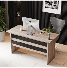 Resim Robinhome Robin Home Verona A Ofis Büro Çalışma Masası Meşe - Siyah 