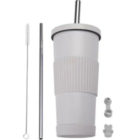 Resim Dilele Paslanmaz Çelik Inci Süt Çay Bardağı/pipet Yalıtım Bardağı, DL068 (Yurt Dışından) 