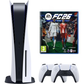 Resim Sony Playstation 5 İthalatçı Garantili 825 GB + 2.Dualsense Kontrolcü ile FC 26 Oyun Deneyimi 