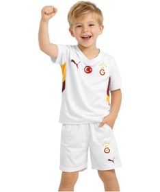 Resim Gs Frm 0170 01777966902 Galatasaray Lisanslı 24-25 5 Yıldızlı Beyaz Çocuk Forma Set Beyaz 