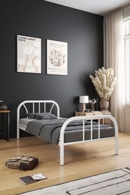 Resim FANO Royal Metal Karyola Beyaz Tek Kişilik Ferforje Yatak 90x190, 90x200, 100x200, 120x190, 120x200 