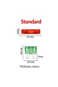 Resim SKAUTO Standart Üniversal Bıçak Sigorta 10 Amper 100 Adet Araba Elektrik Sigortası 