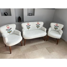 Resim Azra Mobilya Punch Çay Seti Oturma Grubu Oturma Takımı Koltuk Takımı Ahşap Mobilya Takımı Balkon Bahçe Mobilyası Lale 