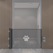 Resim 1 Adet Ayarlanabilir Demir Evcil Hayvan Kapısı ile Geri Çekilebilir Köpek Kapısı, Karikatür Ayak İzi, 5 Adhesive Kapı - Güvenli Ev Pet Bölme Bariyeri 