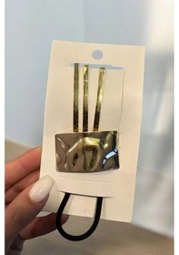 Resim Caş Dekorasyon Altın Renk Metal Lastik Toka Ve Tel Toka Set Altın 