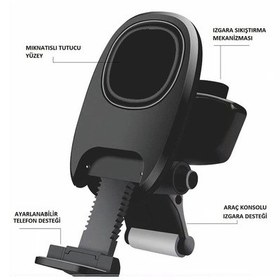 Resim Araç Içi Telefon Tutucu Havalandırmaya Takılan Mıknatıslı Xh-185-Siyah 