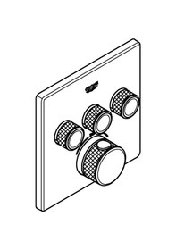 Resim Grohe Grohtherm Smartcontrol Üç Valfli Akış Kontrollü Ankastre Termostatik Duş Bataryası - 29126Al0 