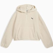 Resim Wardrobe ESSENTIALS Kadın Geniş Kesim Kapüşonlu Polar SWEATSHIRT 