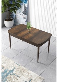 Resim Canisa Zen Serisi 80x132 Mdf Açılabilir Barok Ahşap Desen Masa Takımı 4 Lacivert Sandalye Ve 1 Bench Masa Barok Sandalye Ve Bench Lacivert 