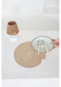 Resim Kahverengi Krem Makrome Amerikan Servis 2'liörme Supla Kahverengi 