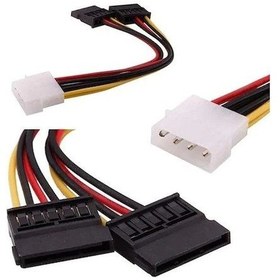 Resim Molex Sata Power Molex 2x Sata Power Güç Kablosu 4 Pin 15Pin 