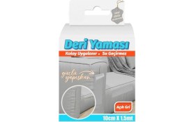 Resim Geseus Deri Yaması Kendinden Güçlü Yapışkanlı Kolay Uygulanır Su Geçirmez 10Cmx1,5 Metre-Açık Gri 