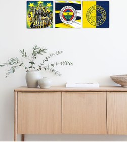Resim Fenerbahçe Tablosu 3 Parça Dekoratif Duvar Tablosu 