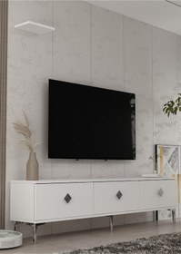 Resim 1340tv180-1dd Tv Sehpası Beyaz-gümüş BEYAZ-GÜMÜŞ 
