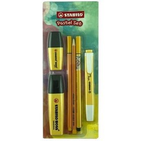 Resim Stabilo Fosforlu Kalem Tek Renk Pastel Set 6 Lı Sarı 70/144-6 