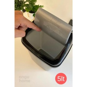 Resim Hassas Kapaklı Tezgah Üstü Çöp Kovası Mutfak Banyo Ofis Için Çöp Kovası 