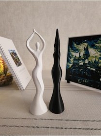 Resim 1 Adet Dans Eden Kadın Heykel Takımı Iskandinav Tarzı Biblo Heykel Figür Plastik 