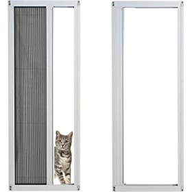 Resim Kamataş Akordeon Pilise Yırtılmaz Ped Kedi Tüllü Kapı Sineklik Beyaz (90X210) Istenilen Ölçüde 