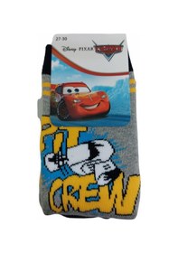 Resim Çimpa Cars Figürlü Kışlık Çocuk Havlu Çorap-Gri 