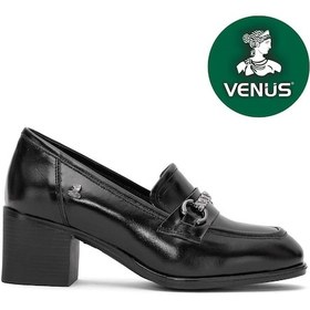 Resim Venüs Ünve Hakiki Deri Comfort Ortopedik Kadın Topuklu Ayakkabı Siyah 