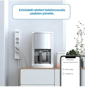 Resim Meross Wi-Fi Uzaktan Kontrollü Akım Korumalı 4 USB Girişli Akıllı 4lü Priz 