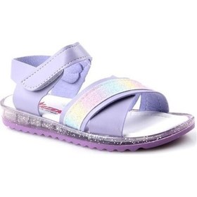 Resim Arzen 4012 Simli Çapraz Bantlı Kız Çocuk Bebe Sandalet Ayakkabı 001 