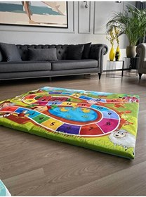 Resim Pamuk Atölyesi İçi 3 CM Sünger Dolgulu Oyun Halısı Matı - Çift Taraflı 