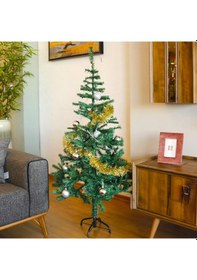 Resim T.concept Yılbaşı Çam Ağacı 150 Cm Boy, 300 Dal, Noel Yılbaşı Dekorasyonu, Metal Ayaklı, Kutulu 