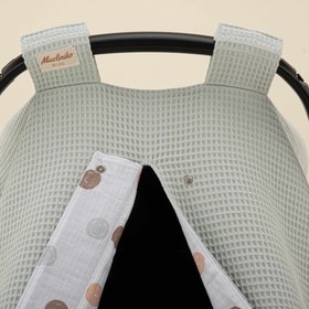 Resim Puset Örtüsü - Çift Taraflı - Yeşil Petek - Puantiye 