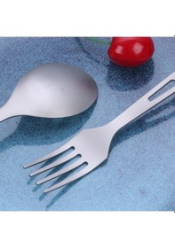 Resim Diğer Titanyum Seyahat Çatal Bıçak Takımı - Hafif, Dayanıklı Outdoor Yemek Seti 