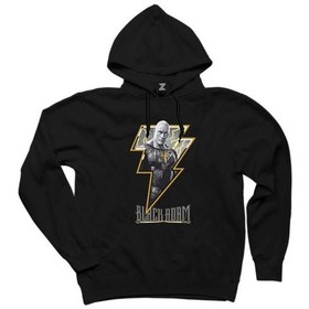 Resim Black Adam Logo Siyah Kapşonlu Sweatshirt Hoodie Siyah 