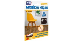 Resim Boss Tape 3M Yapışkanlı 60 Adet 20MM Kahve Mobilya Sandalye Masa Ayağı Keçesi 