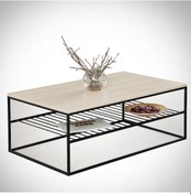 Resim Etna Orta Sehpa Metal & Orta Masa Açık Meşe / Metal Ayaklı Sehpa 