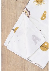 Resim Kız Erkek Bebek Unisex Pazen Kundak Battaniye Stl6914 Ekru 