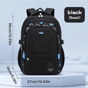 Resim Turcoshop11 Yeni İlkokul Erkek Çantası 1 3 6 Sınıf Siyah Küçük Hafif Büyük Kapasiteli Sırt Çantası Siyah 
