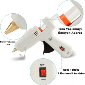 Resim Fuji Sıcak Mum Silikon Tabancası 60-100W 2 Kademeli + 4 Mum 