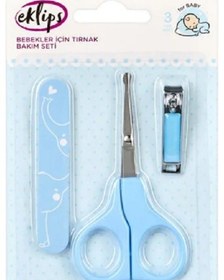Resim Bebek Tırnak Bakım Seti Mavi Güvenli & Nazik Bebek Tırnak Bakımı 
