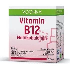 Resim VOONKA VİTAMİN B12 METİLKOBALAMİN SPREY/DAMLA 20 ML 